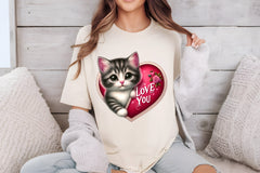 Love You Cat Valentine's Day Clipart Bundle 4 - CraftNest - Digital Crafting and Art