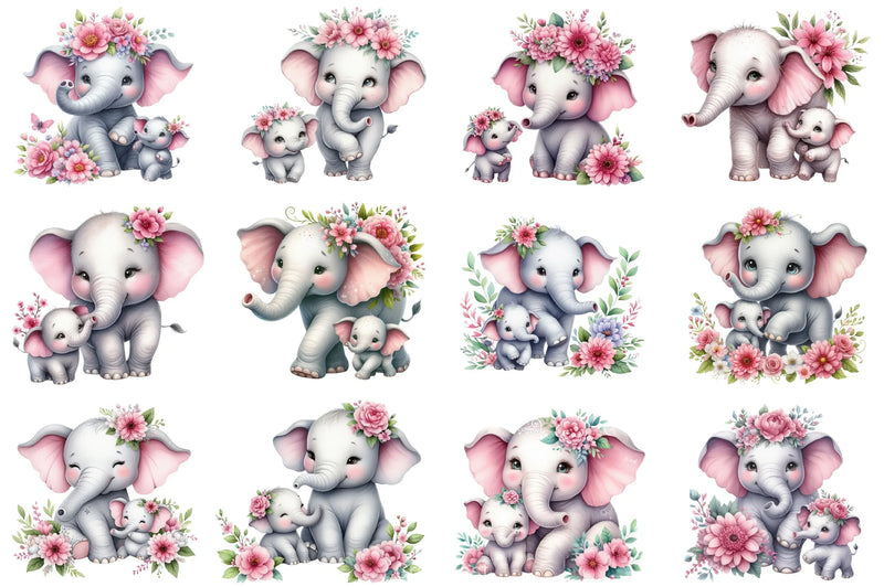 Mother's Day Elephant Clipart Bundle - CraftNest - Digital Crafting and Art