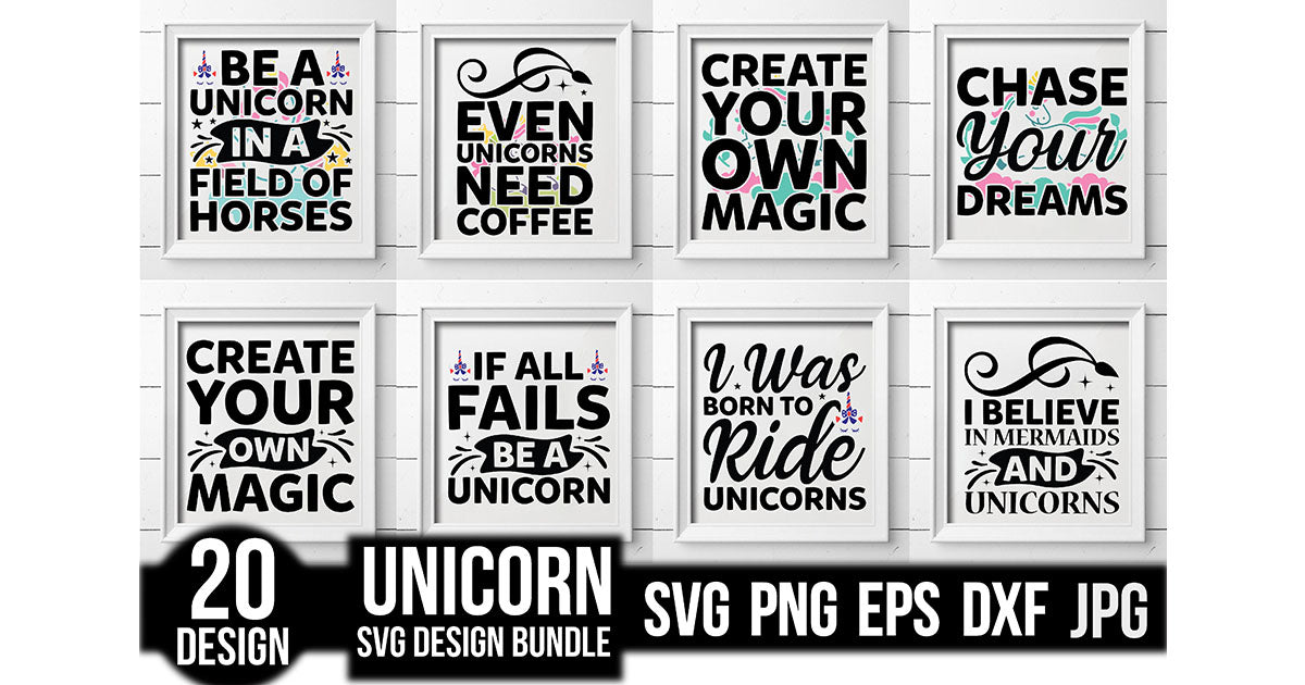 Unicorn SVG Bundle 12 - CraftNest - Digital Crafting and Art