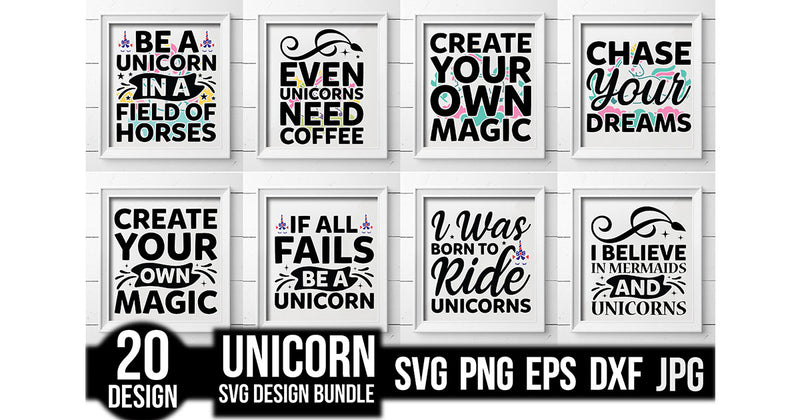 Unicorn SVG Bundle 12 - CraftNest - Digital Crafting and Art