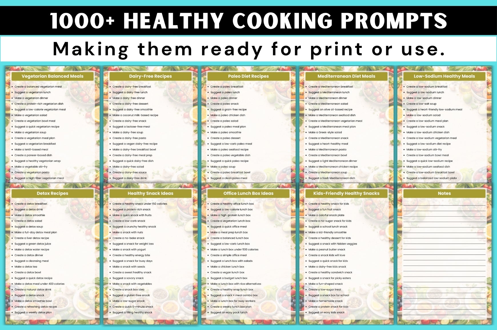 Healthy Cooking Prompts