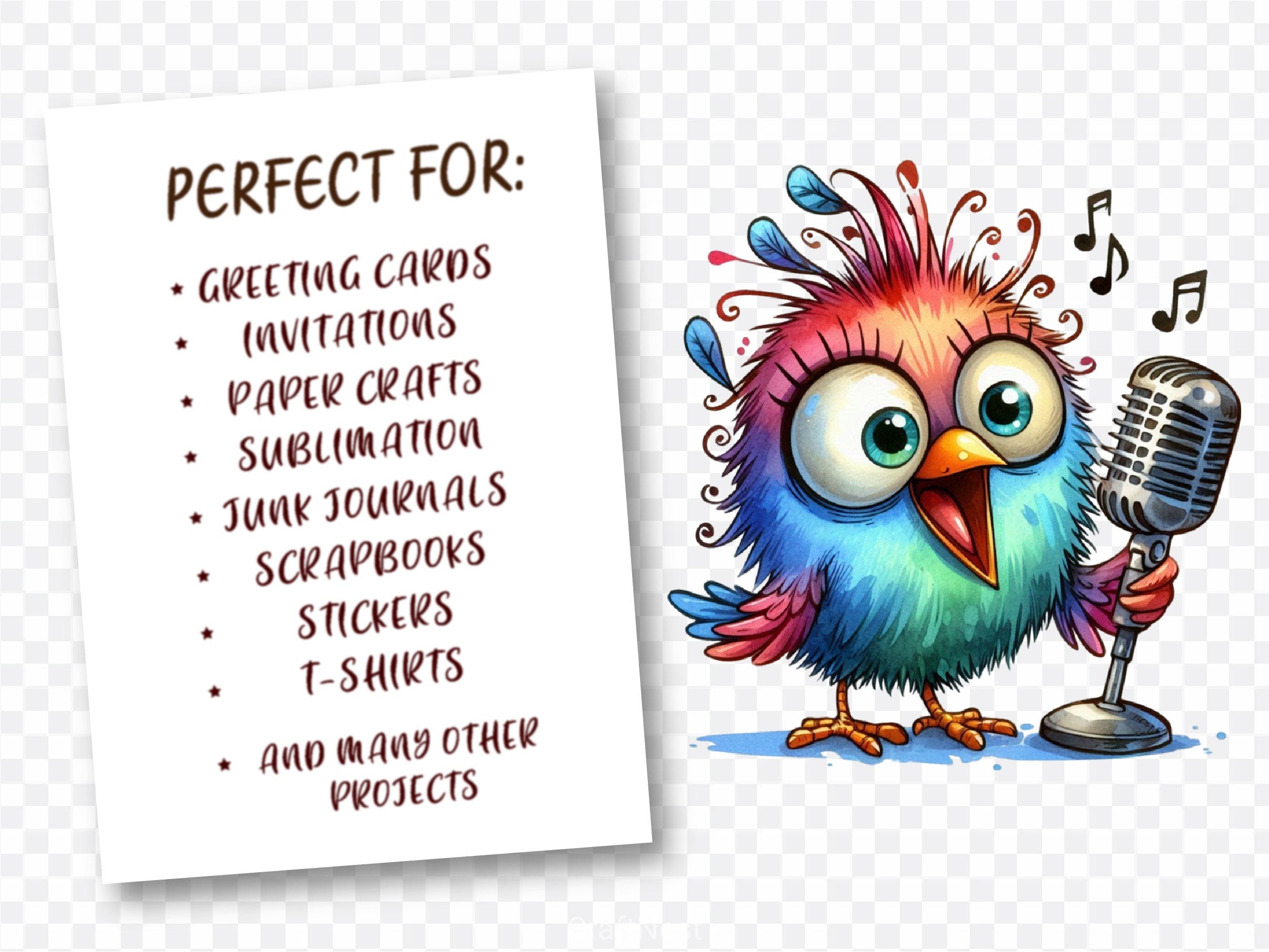 Funny Bird Clipart Bundle 9 - CraftNest - Digital Crafting and Art