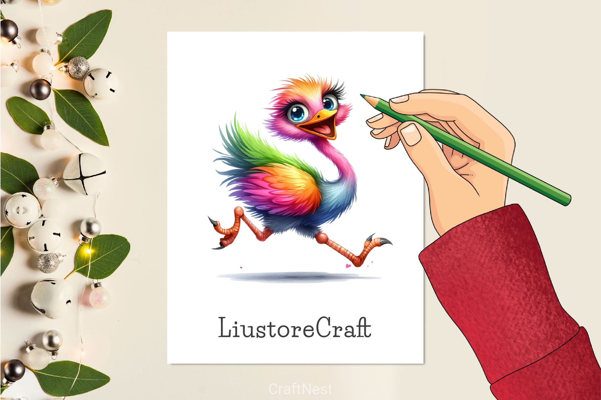 Funny Ostrich Bird Clipart Bundle - CraftNest - Digital Crafting and Art