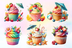Summer Cupcake Clipart Bundle 4 - CraftNest - Digital Crafting and Art