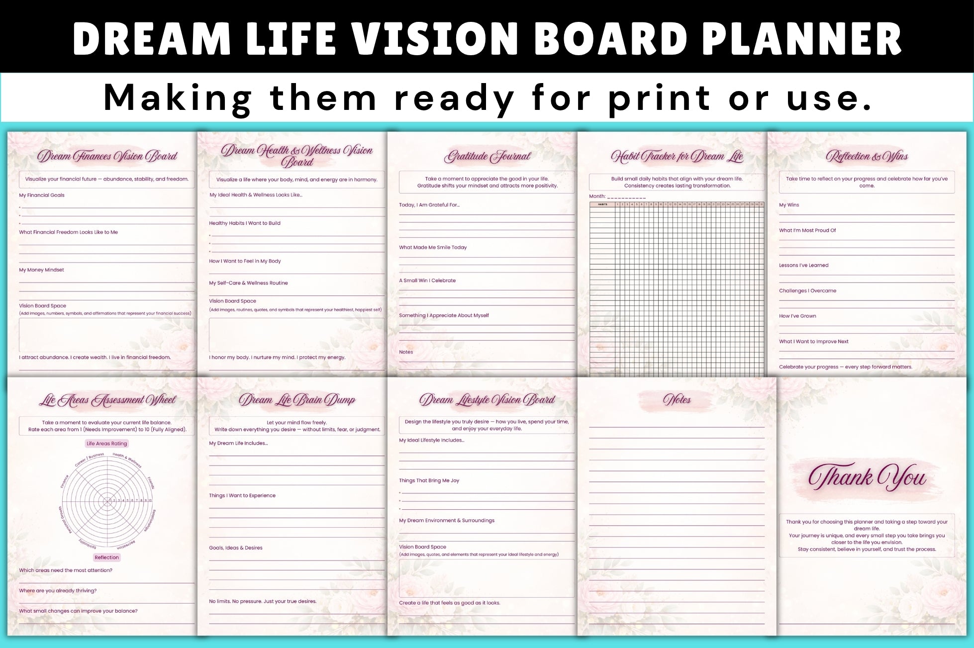 Dream Life Vision Board Planner
