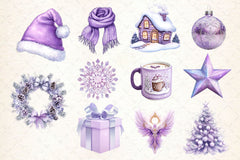 Pastel Purple Christmas Clipart Bundle 2 - CraftNest - Digital Crafting and Art