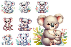 Mother's Day Koala Clipart Bundle - CraftNest - Digital Crafting and Art
