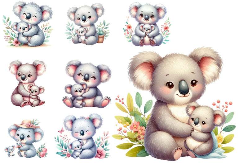 Mother's Day Koala Clipart Bundle - CraftNest - Digital Crafting and Art