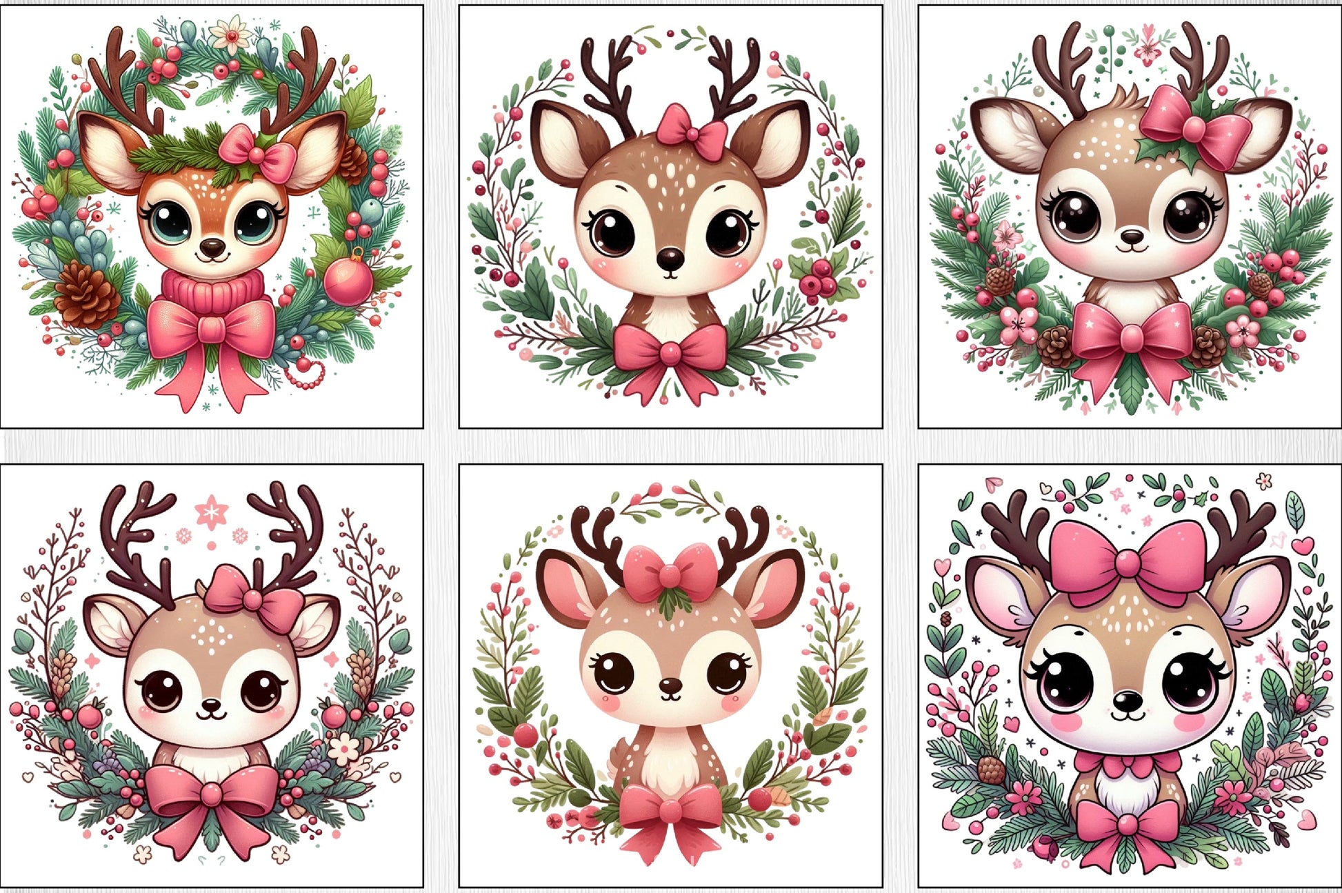 Christmas Reindeer Wreath Clipart Bundle - CraftNest - Digital Crafting and Art