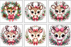 Christmas Reindeer Wreath Clipart Bundle - CraftNest - Digital Crafting and Art