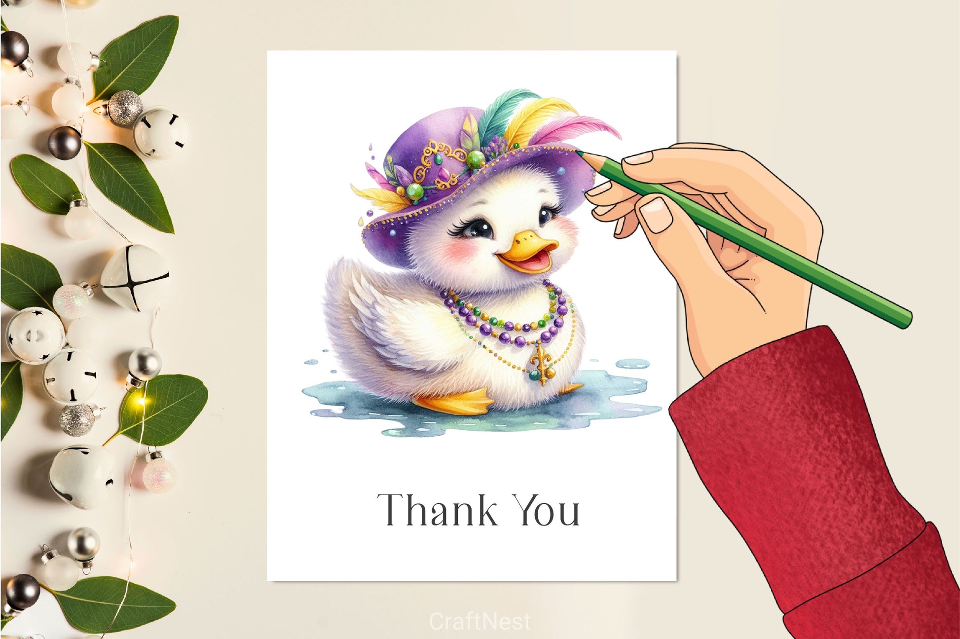 Mardi Gras Cute Duck Clipart Bundle 2 - CraftNest - Digital Crafting and Art