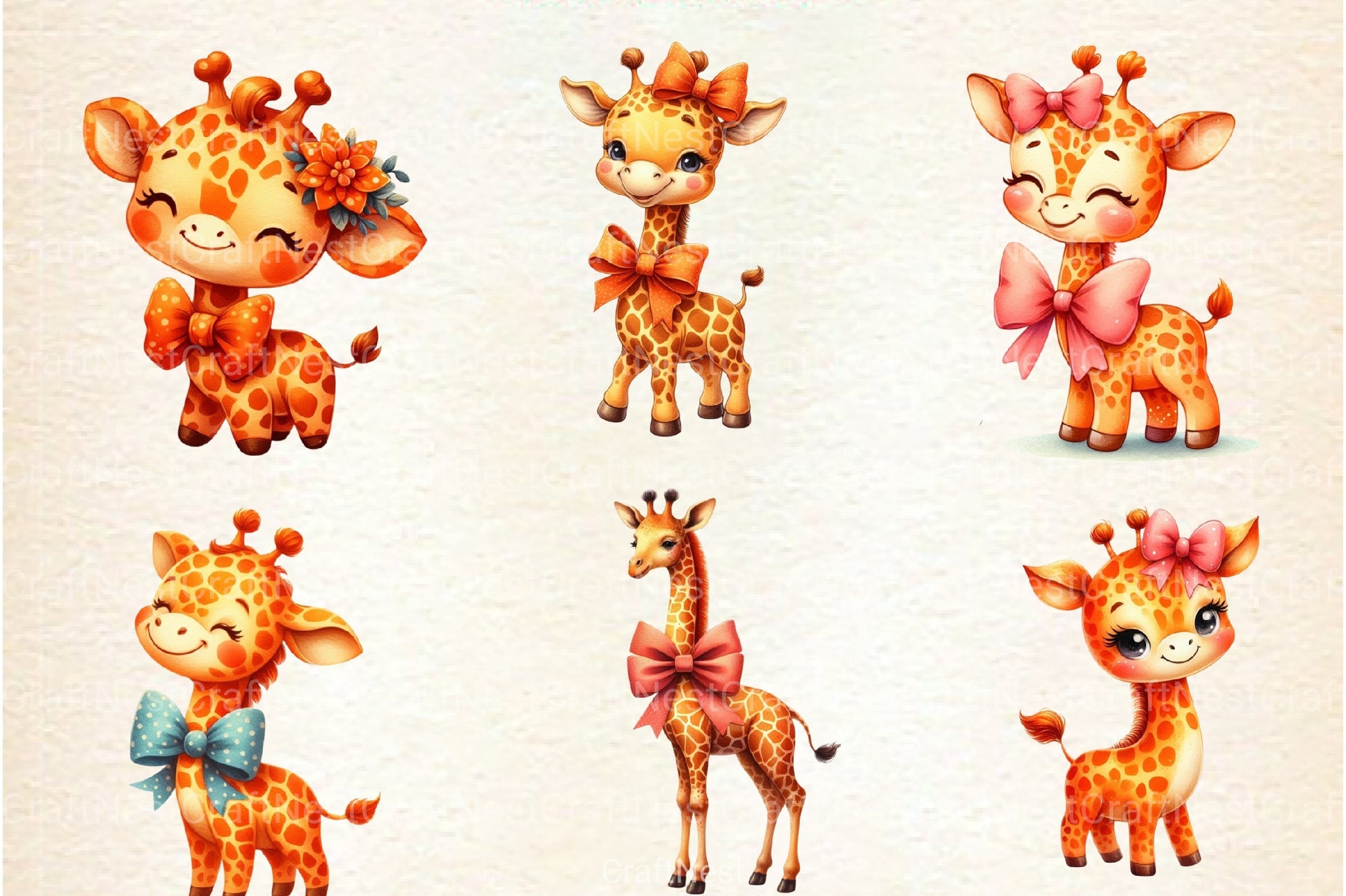 Valentine's Day Giraffe Clipart Bundle - CraftNest - Digital Crafting and Art