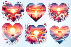 Heart Beach Sunset Clipart Bundle - CraftNest - Digital Crafting and Art