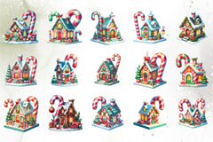 Candy Cane House Clipart Bundle - CraftNest - Digital Crafting and Art