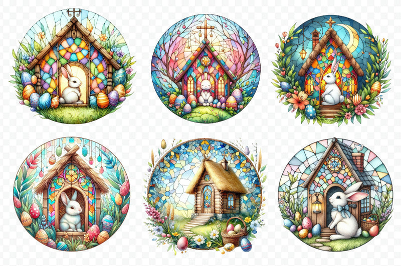 Round Stained Glass Easter Clipart Bundle - CraftNest - Digital Crafting and Art