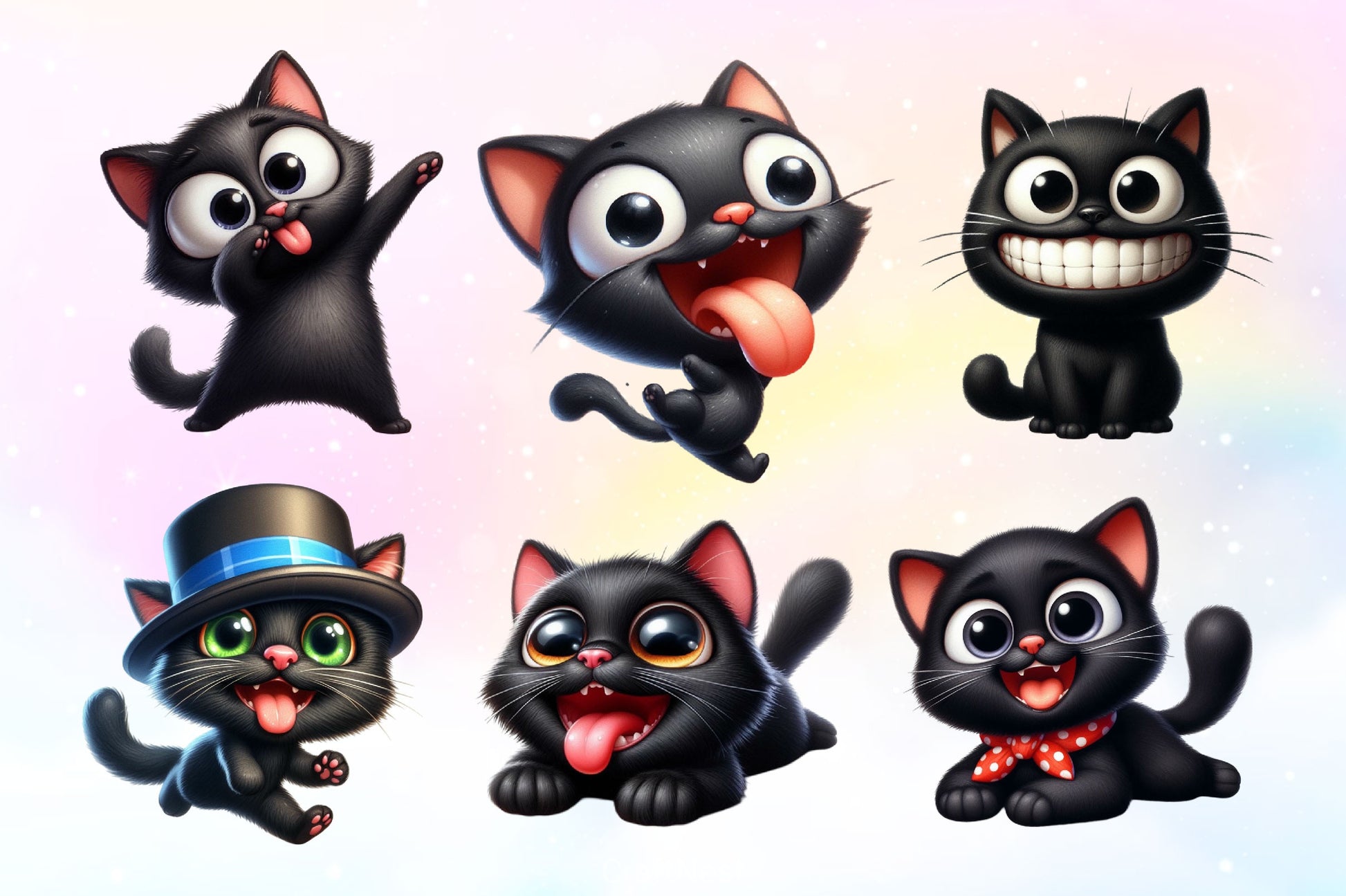 Funny Black Cats Clipart Bundle 2 - CraftNest - Digital Crafting and Art