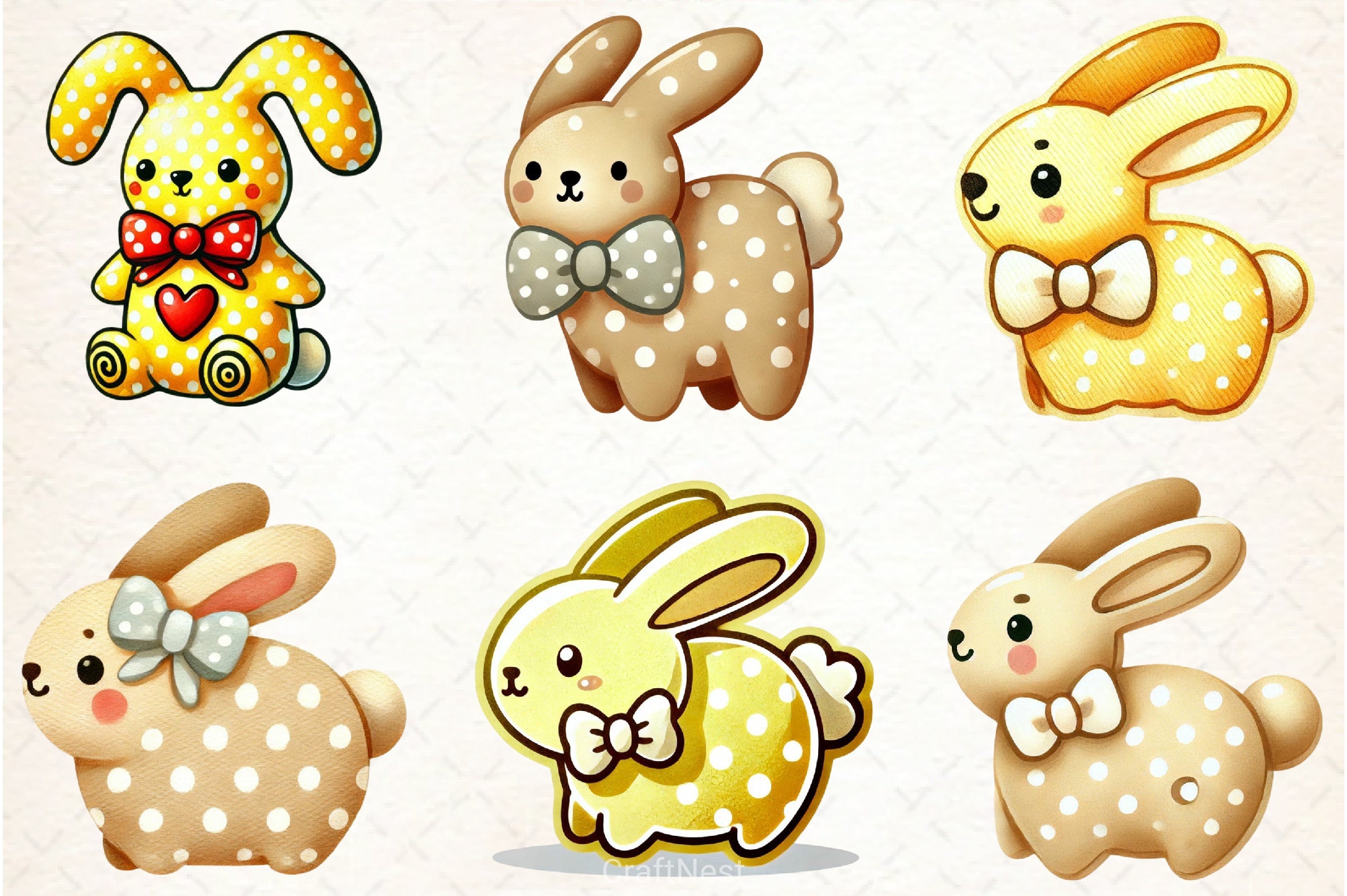 Easter Bunny Biscuit Clipart Bundle - CraftNest - Digital Crafting and Art