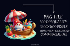 Gnome Boat Summer Clipart Bundle - CraftNest - Digital Crafting and Art