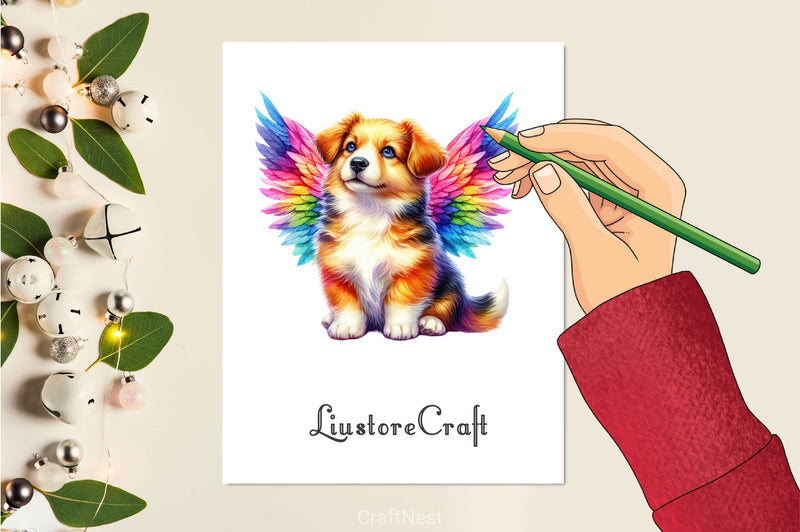 Dog With Angel Wings Clipart Bundle - CraftNest - Digital Crafting and Art