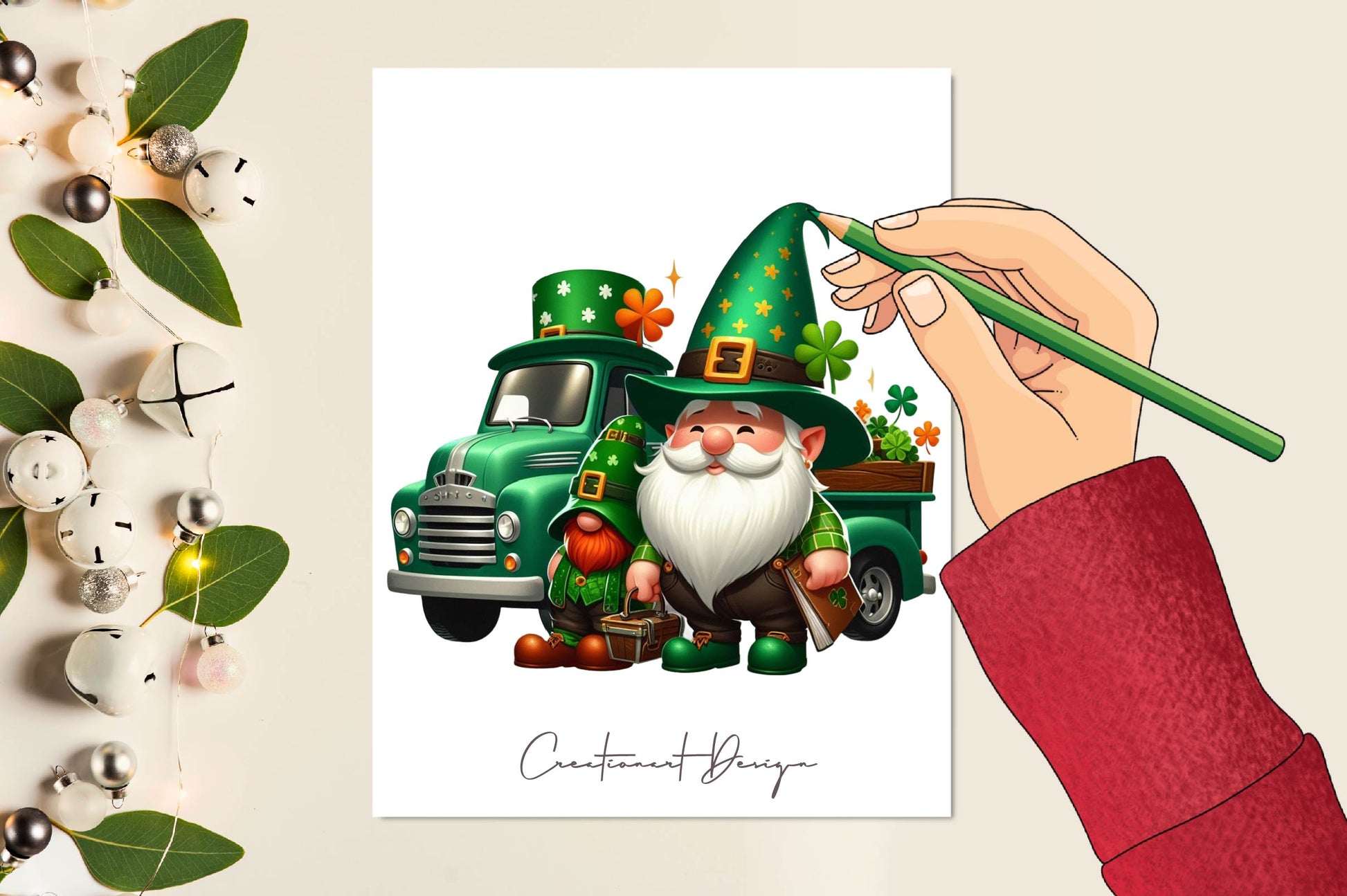 St Patricks Day Gnome Truck Clipart Bundle - CraftNest - Digital Crafting and Art