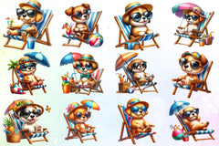 Cute Beach Dog Clipart Bundle - CraftNest - Digital Crafting and Art