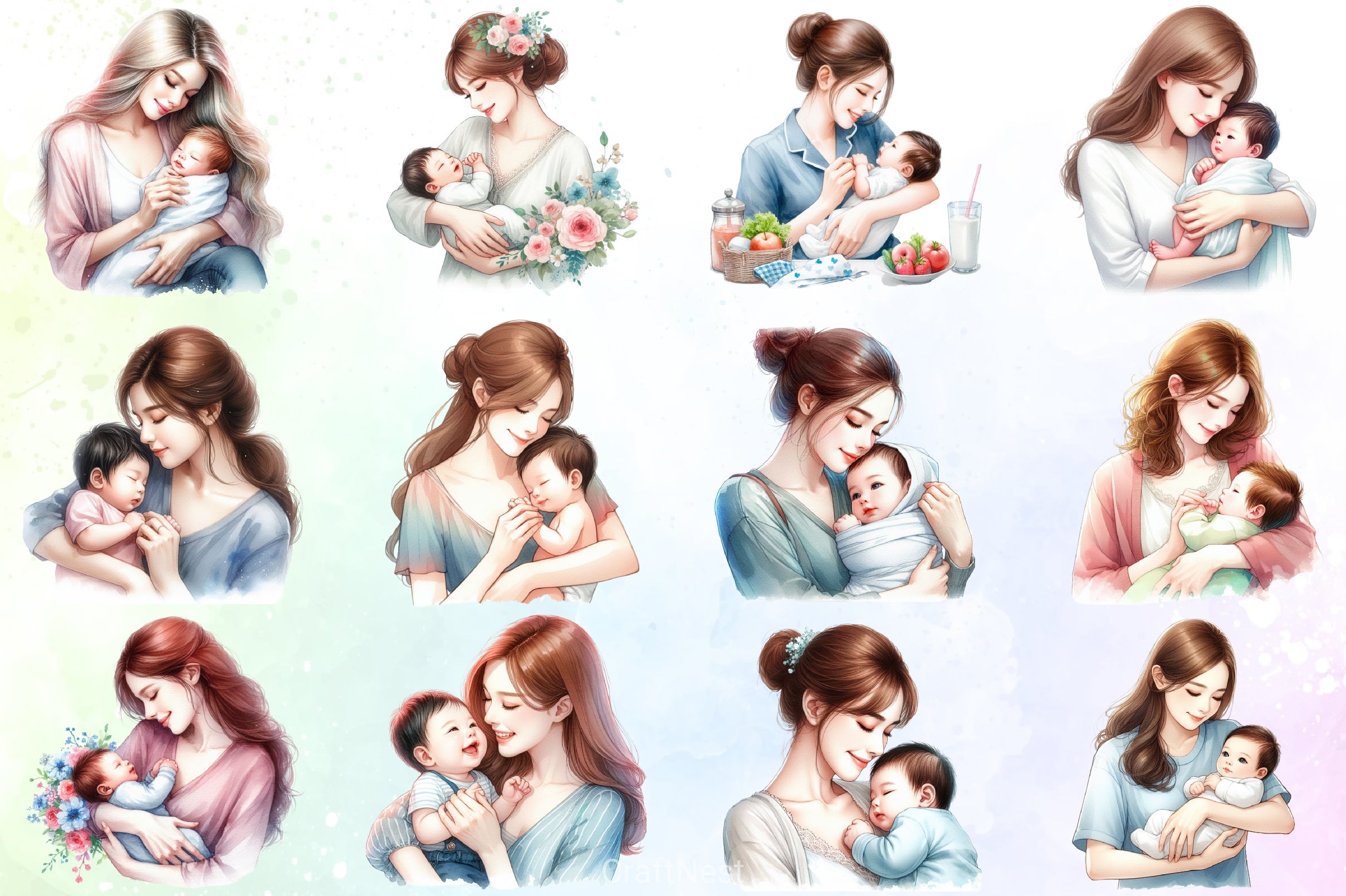 Mothers Day Clipart Bundle - CraftNest - Digital Crafting and Art
