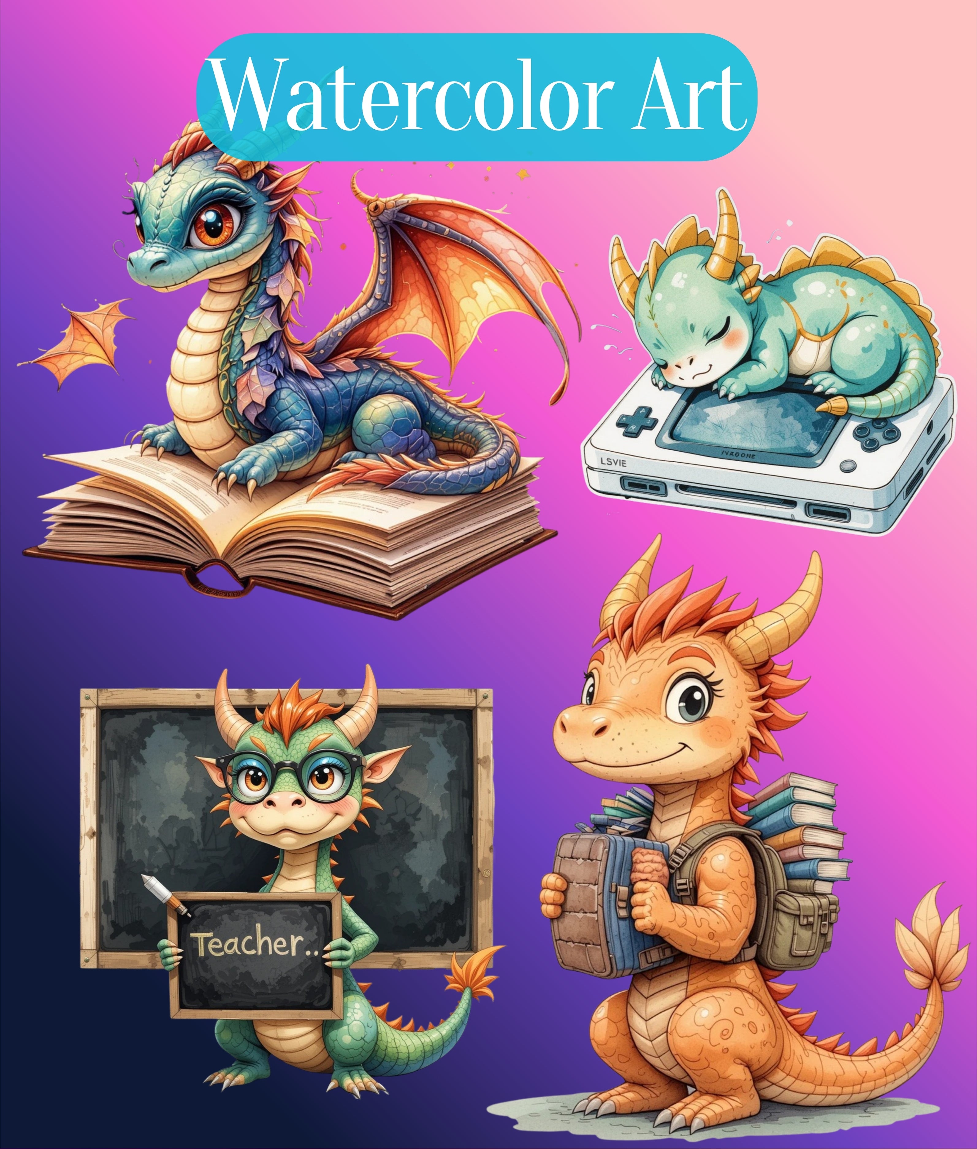 Dragon Clipart Bundle - Fantasy Illustrations