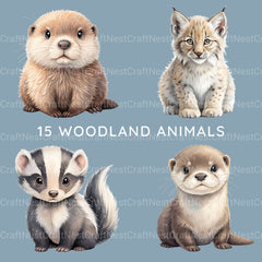 Woodland Animals 1 Clipart Bundle 2 - CraftNest - Digital Crafting and Art