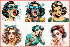 Vintage Crying Woman Clipart Bundle - CraftNest - Digital Crafting and Art