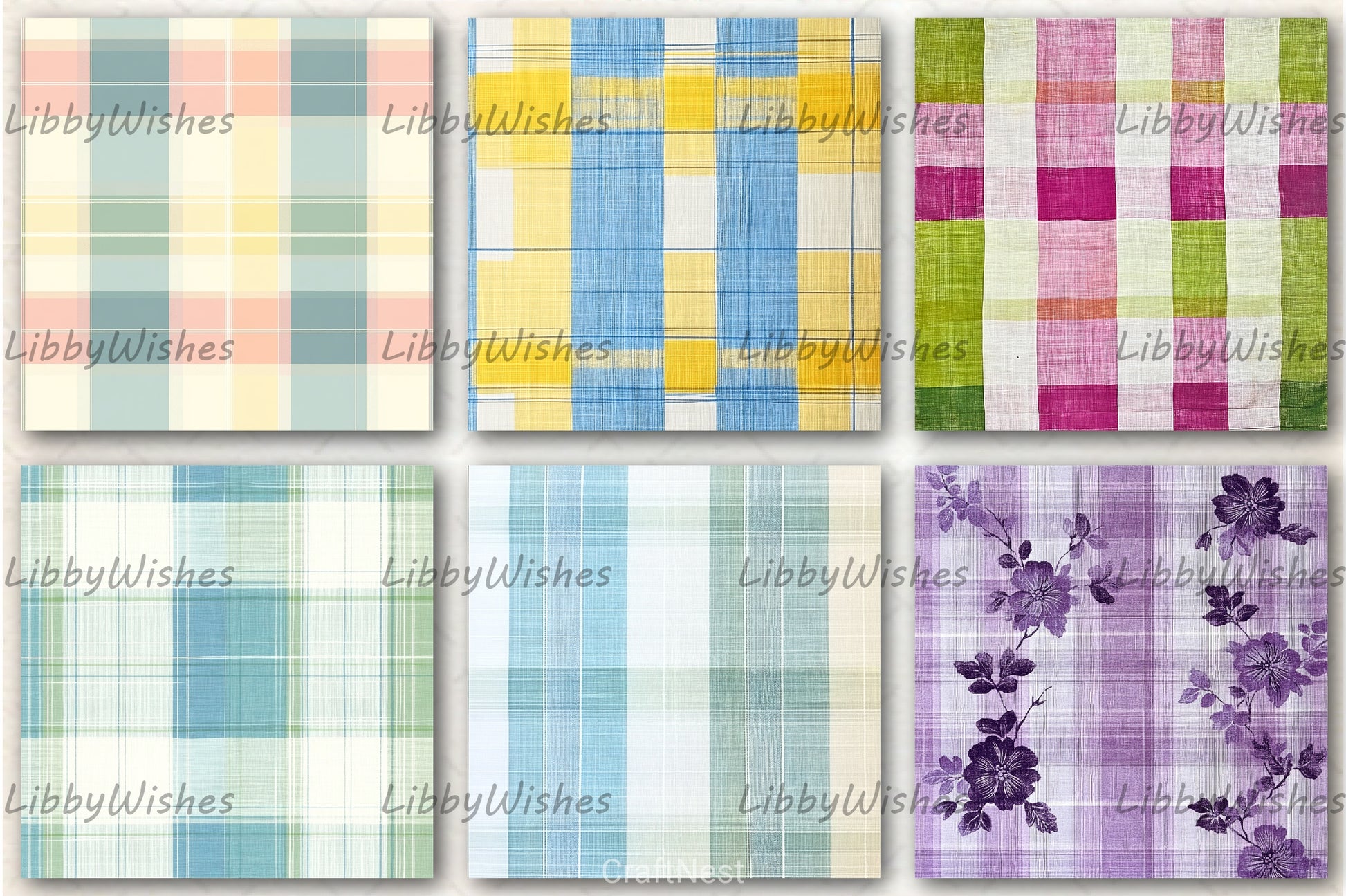 Seamless Easter Plaid Pattern Paper - CraftNest - Digital Crafting and Art