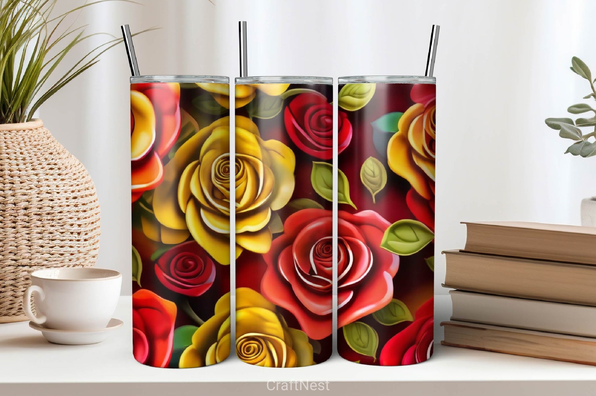 Flower Tumbler Wrap Bundle 1 - CraftNest - Digital Crafting and Art