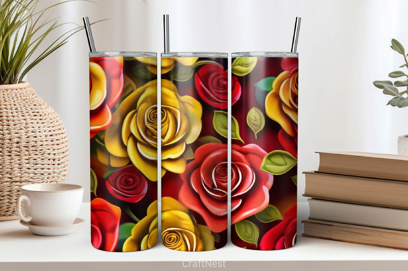 Flower Tumbler Wrap Bundle 1 - CraftNest - Digital Crafting and Art