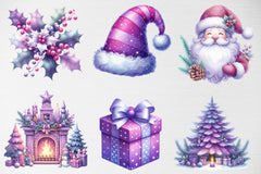 Pastel Purple Christmas Clipart Bundle - CraftNest - Digital Crafting and Art
