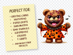 Spooky Halloween Teddy Bear Clipart Bundle - CraftNest - Digital Crafting and Art