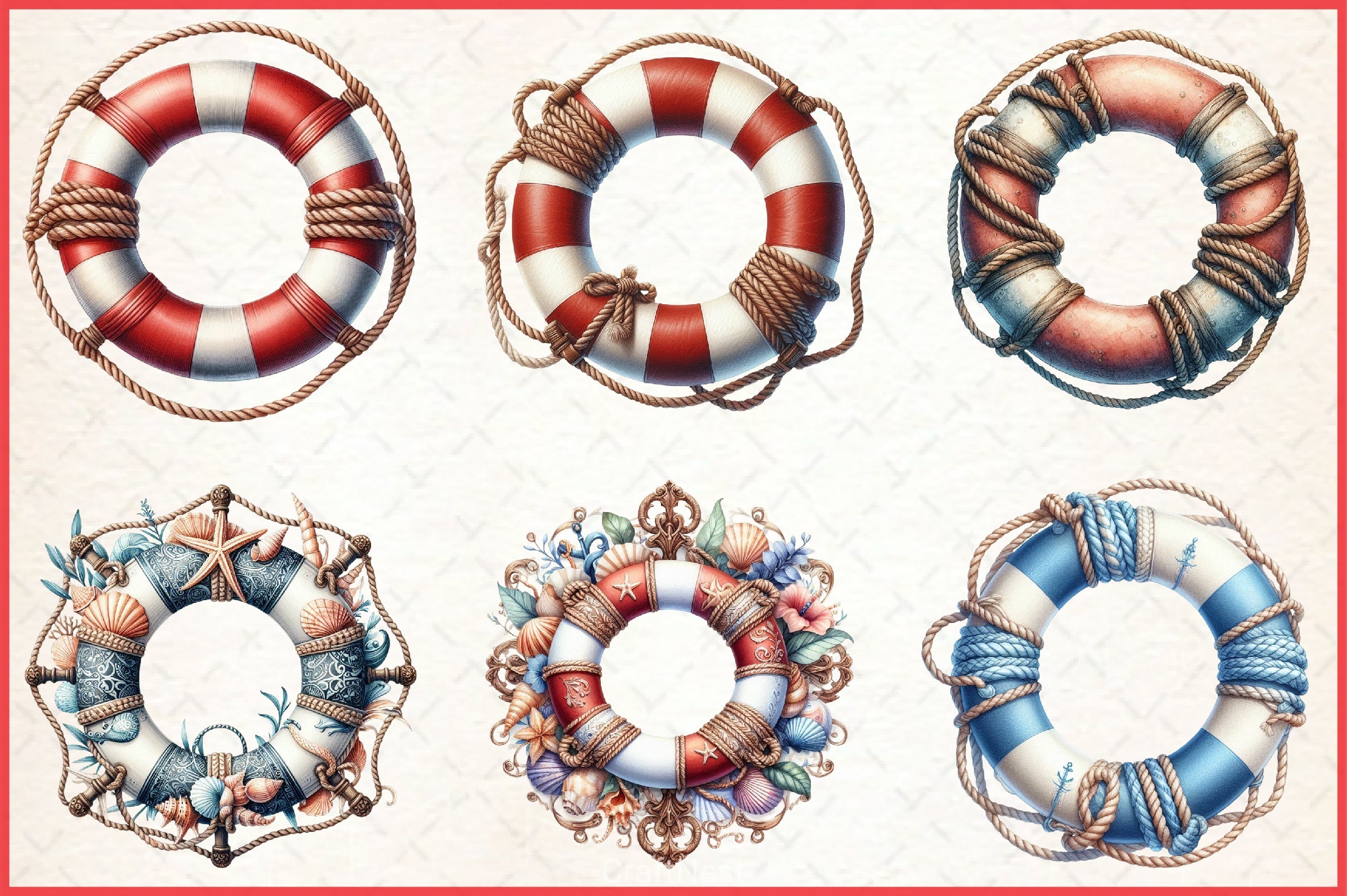 Lifebuoy Clipart Bundle - CraftNest - Digital Crafting and Art
