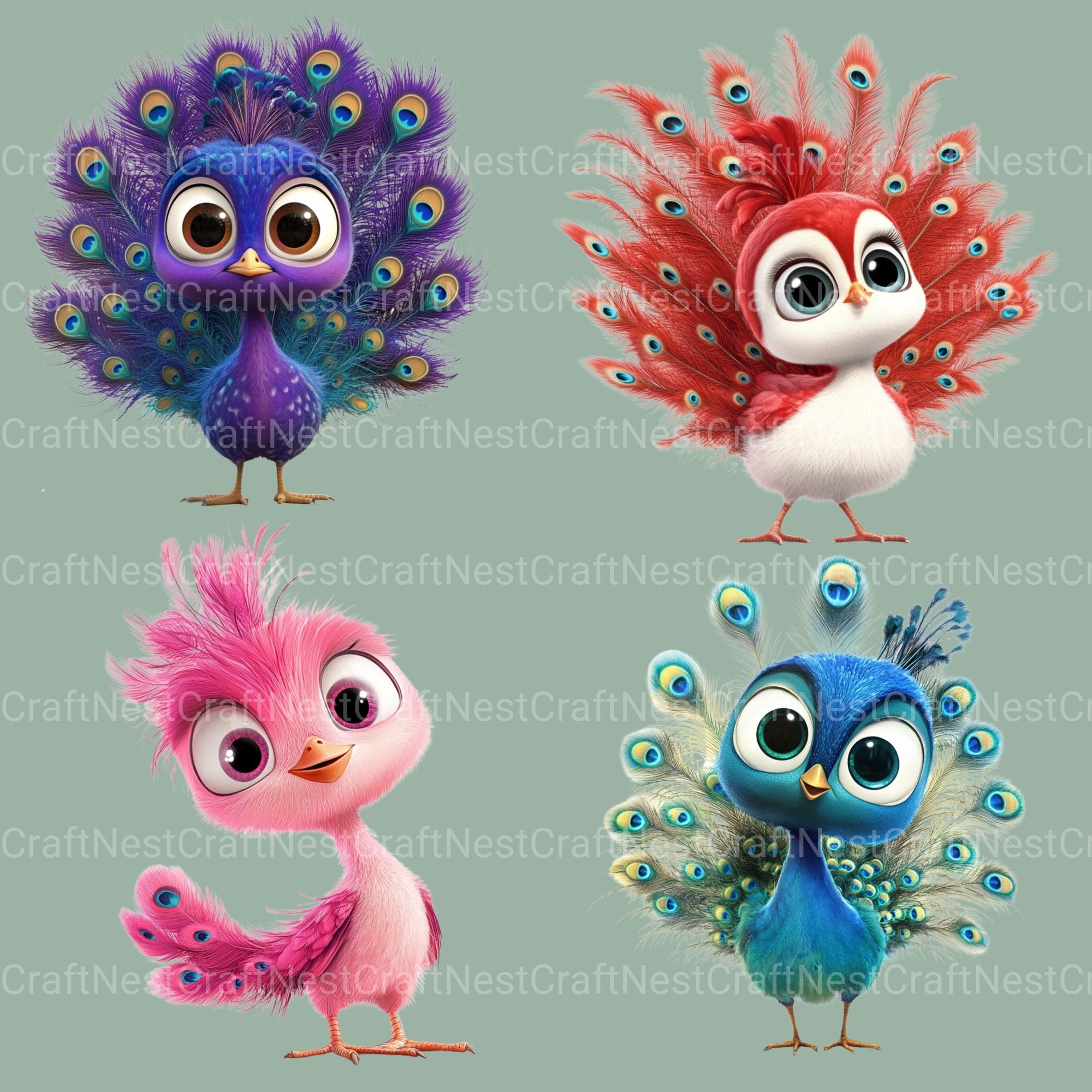 Peacocks Clipart Bundle - CraftNest - Digital Crafting and Art