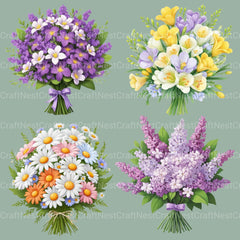 Floral Bouquets Clipart Bundle - CraftNest - Digital Crafting and Art