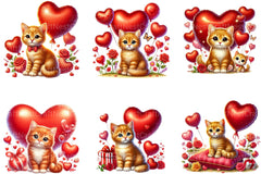 Cute Valentine Kitten Clipart Bundle 4 - CraftNest - Digital Crafting and Art