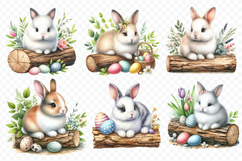 Cute Easter Bunny Clipart Bundle 6 - CraftNest - Digital Crafting and Art