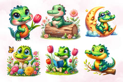 Cute Crocodile Clipart Bundle - CraftNest - Digital Crafting and Art