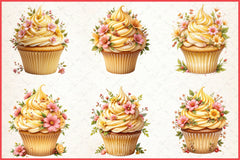 Floral Cupcake Clipart Bundle - CraftNest - Digital Crafting and Art
