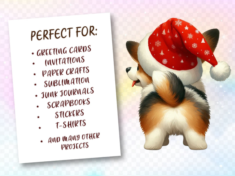 Funny Christmas Dog From Behind Clipart Bundle 2 - CraftNest - Digital Crafting and Art