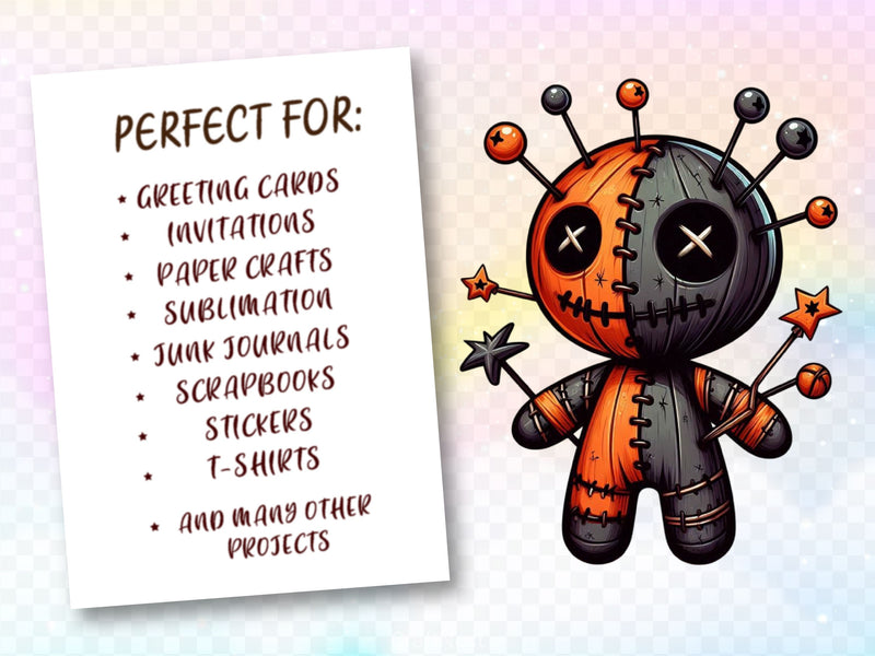 Halloween Gothic Voodoo Doll Clipart Bundle 6 - CraftNest - Digital Crafting and Art
