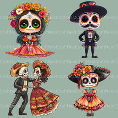 Dia De Muertos Day Of The Dead Clipart Bundle - CraftNest - Digital Crafting and Art