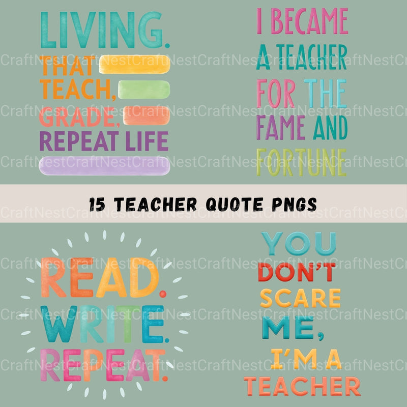 Teacher Quotes Clipart Bundle - CraftNest - Digital Crafting and Art