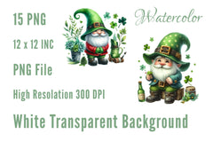 St Patrick's Day Gnome Clipart Bundle 5 - CraftNest - Digital Crafting and Art