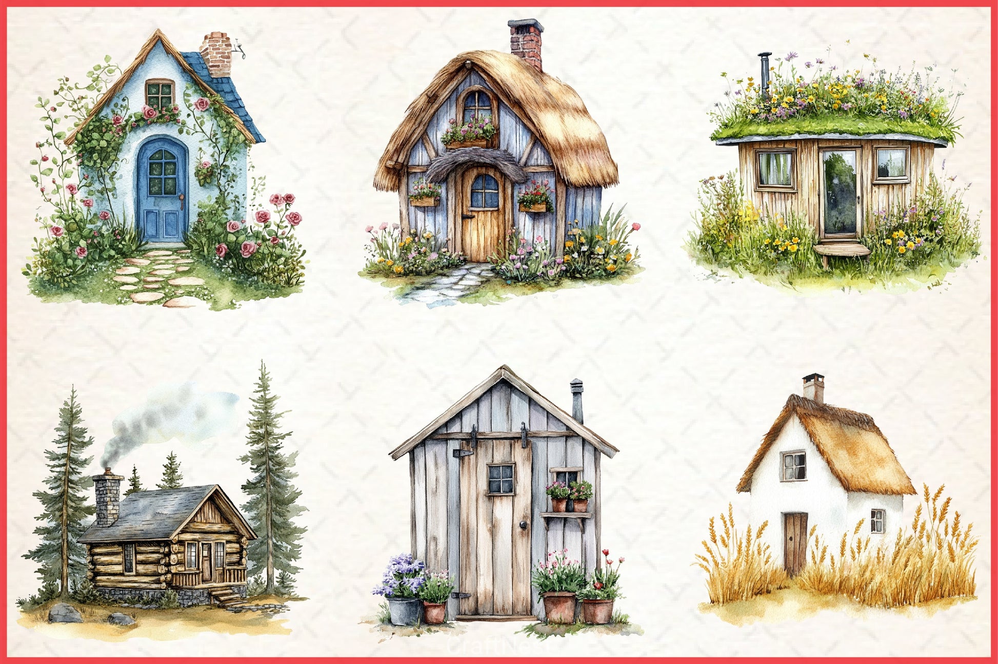 Tiny Houses Clipart Bundle - CraftNest - Digital Crafting and Art