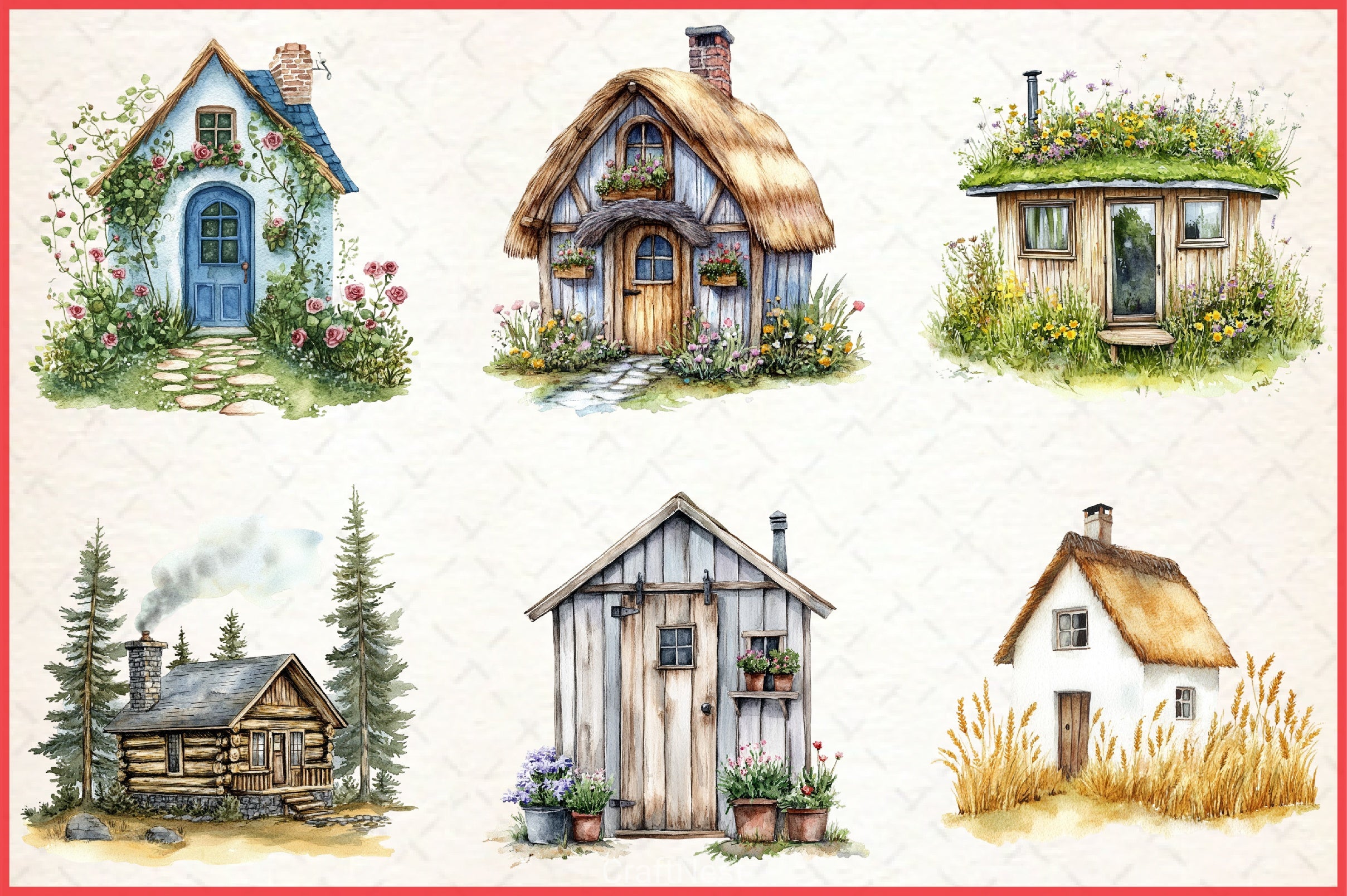 Tiny Houses Clipart Bundle - CraftNest - Digital Crafting and Art