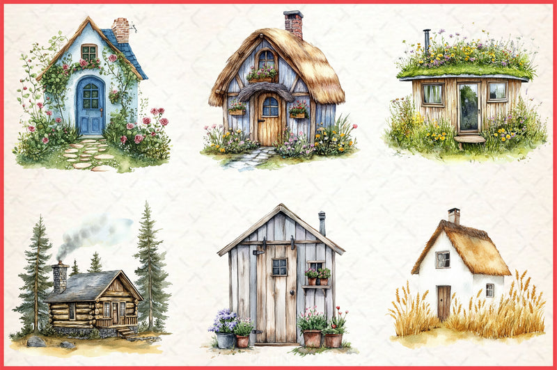 Tiny Houses Clipart Bundle - CraftNest - Digital Crafting and Art