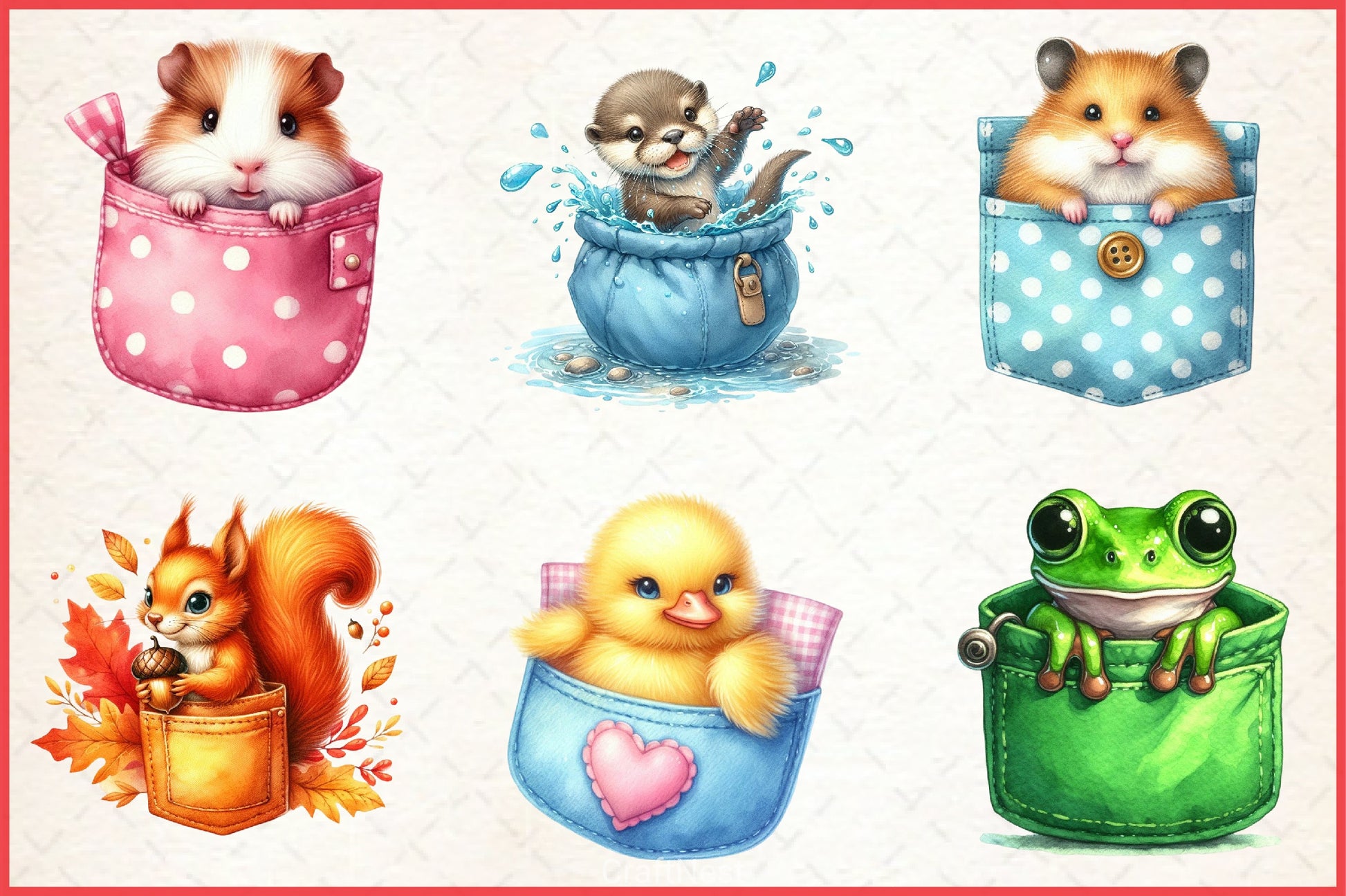 Peeking Animals Pocket Clipart Bundle - CraftNest - Digital Crafting and Art